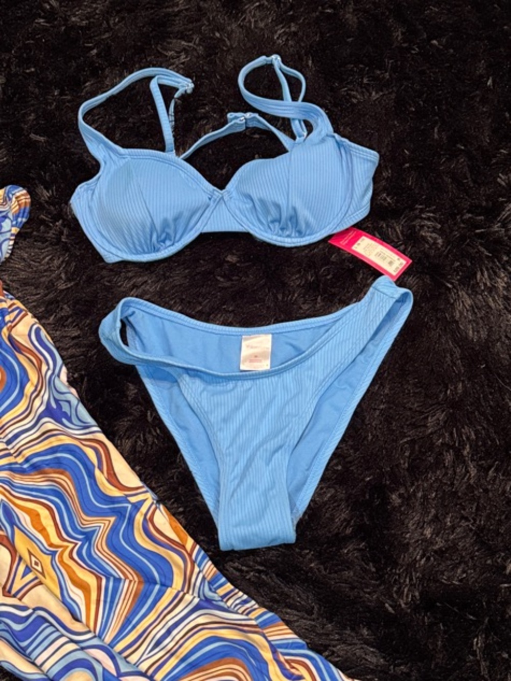 Xhilaration Light Blue Ribbed Bikini Set - Read for Size